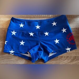 Feed Me Fight Me Blue Stars Booty Shorts | Size Medium